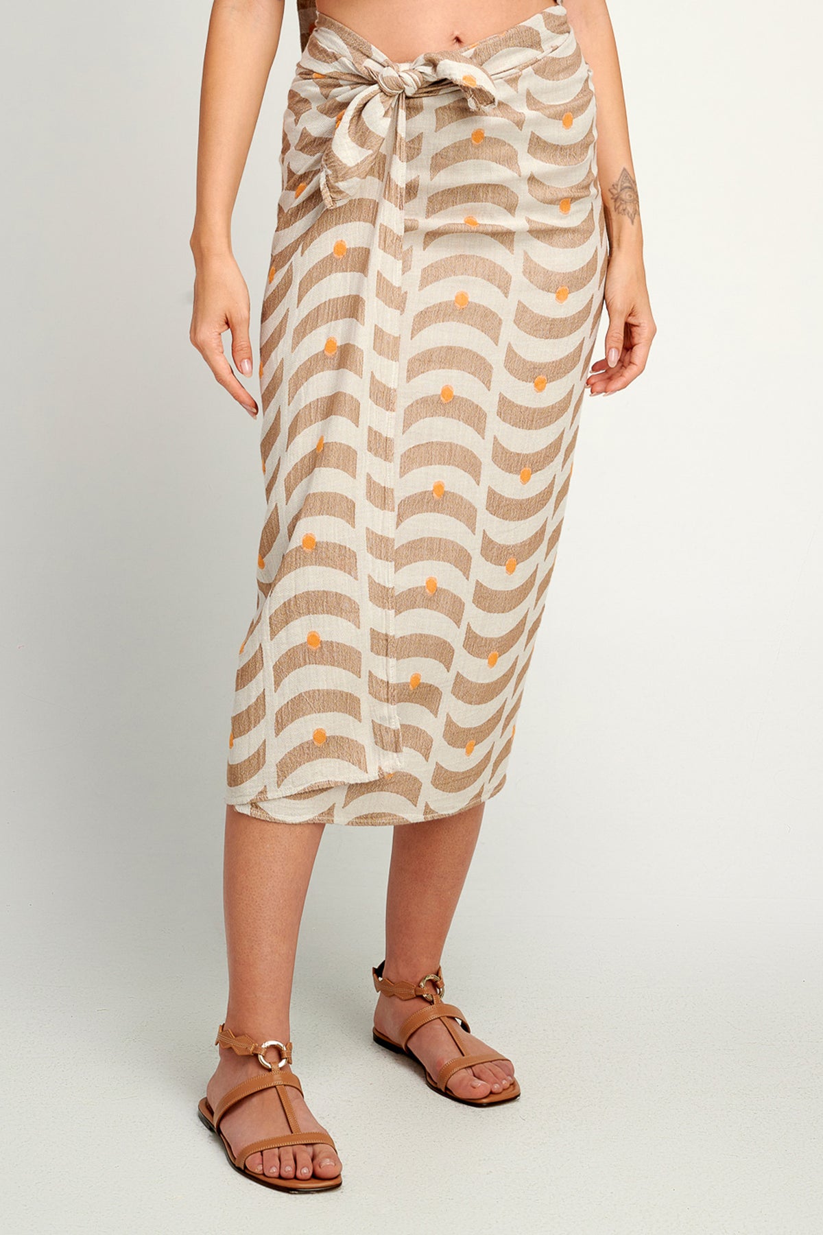 WOVEN PAREO "TINOS" TAUPE