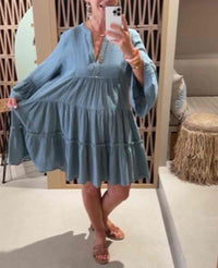 SHORT TUNIC DRESS "MALIA" AZURE