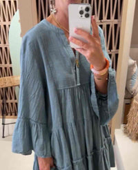 SHORT TUNIC DRESS "MALIA" AZURE