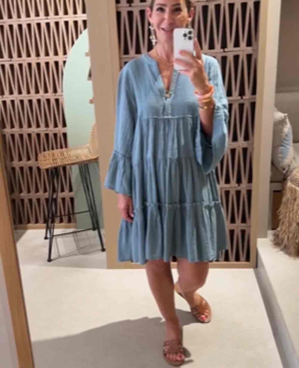 SHORT TUNIC DRESS "MALIA" AZURE