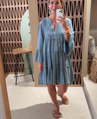 SHORT TUNIC DRESS "MALIA" AZURE