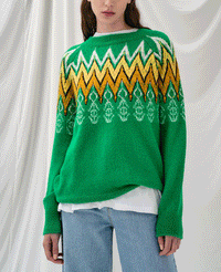 JACQUARD ROUND NECK PULLOVER "MEROPI"