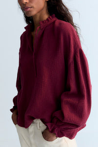 MUSSELINE BLOUSE "OLIVIA" BURGUNDY