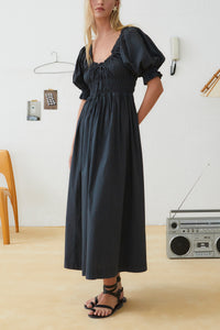 MIDI DRESS "VENICE" NIGHTFALL BLACK