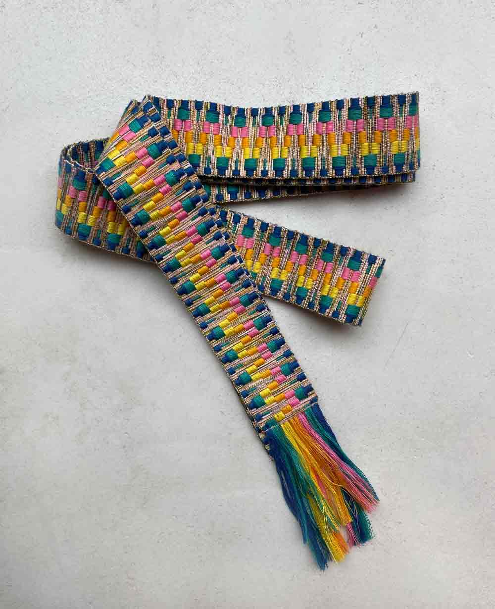 WOVEN BELT "ZIGZAG" - CANDY