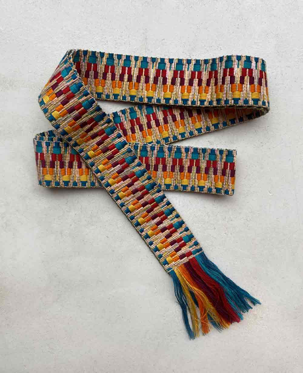 WOVEN BELT "ZIGZAG" - RAINBOW