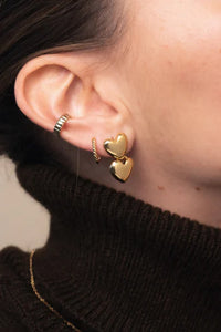 EARRINGS "LOUISON" HEART GOLD