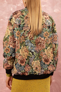 FLORAL JAQUARD BOMBER JACKET MULTICOLOR