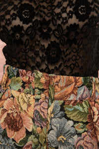 FLORAL JAQUARD MINI SKIRT MULTICOLOR