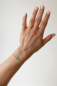 ENAMELED BRACELET "STARFISH" GOLD/TURQUOISE