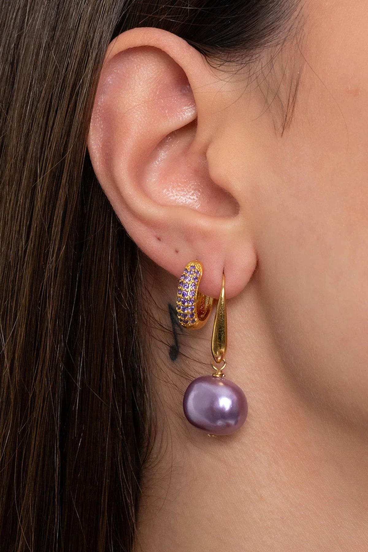 SMALL HOOPS "ZIRCON" PURPLE