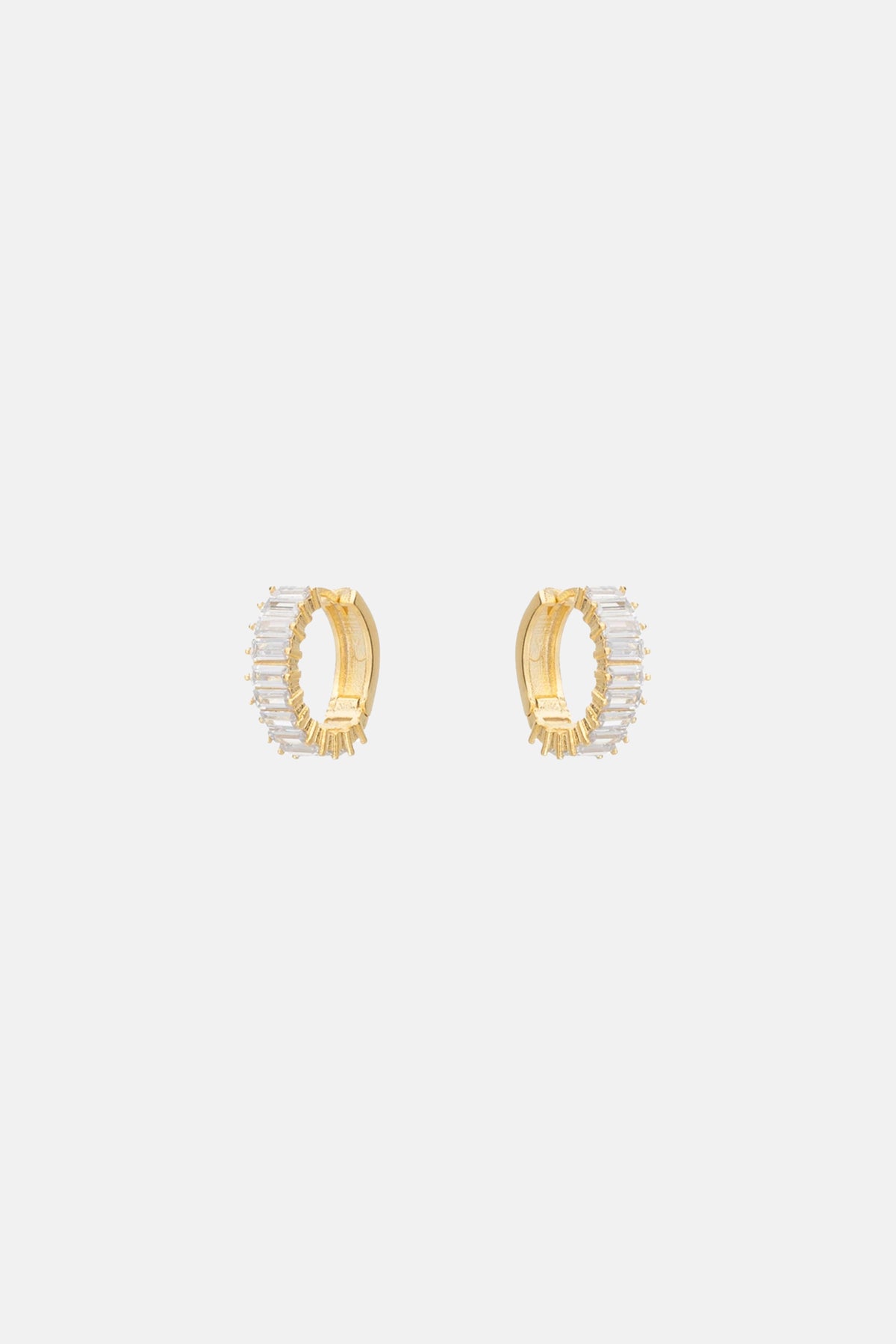 SMALL ZIRCONIA HOOPS "ELLE" GOLD/CRYSTAL