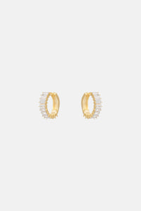 SMALL ZIRCONIA HOOPS "ELLE" GOLD/CRYSTAL