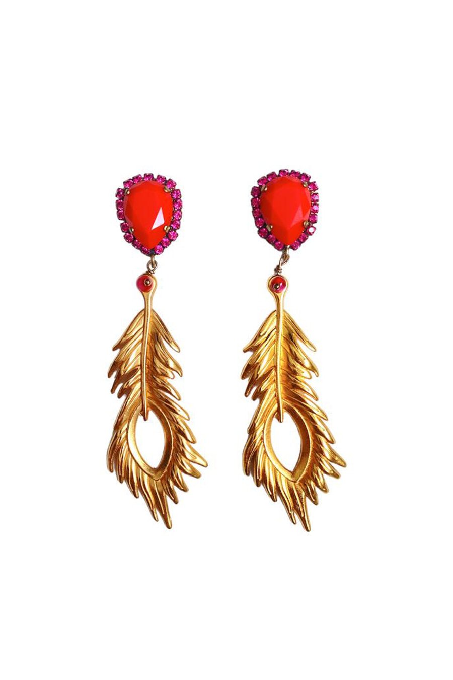 LONG LEAF EARRINGS "MARLEN"