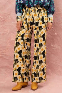 PRINTED WIDE LEG PANTS "NARCISSE” MULTICOLOR