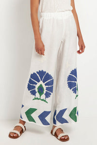 LINEN PANTS "PEACOCK"