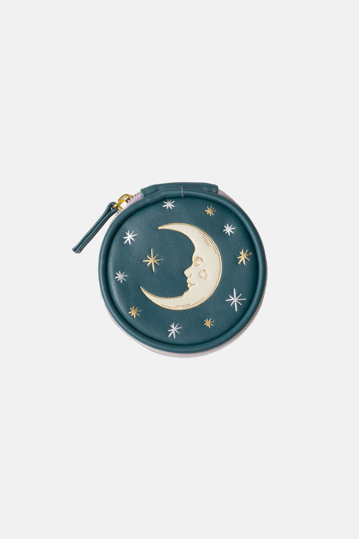 VEGAN LEATHER (PILL) CASE "MOON“ TEAL