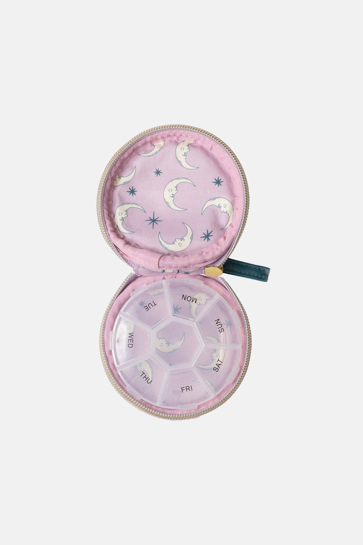 VEGAN LEATHER (PILL) CASE "MOON“ TEAL