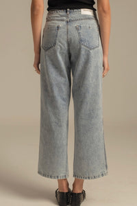 DENIM PANTS WITH SCARF "KARMIC" BLUE