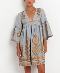 SHORT LINEN DRESS "FEATHER“