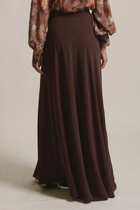 LONG CHIFFON SKIRT "VALENTINA" CHOCOLATE