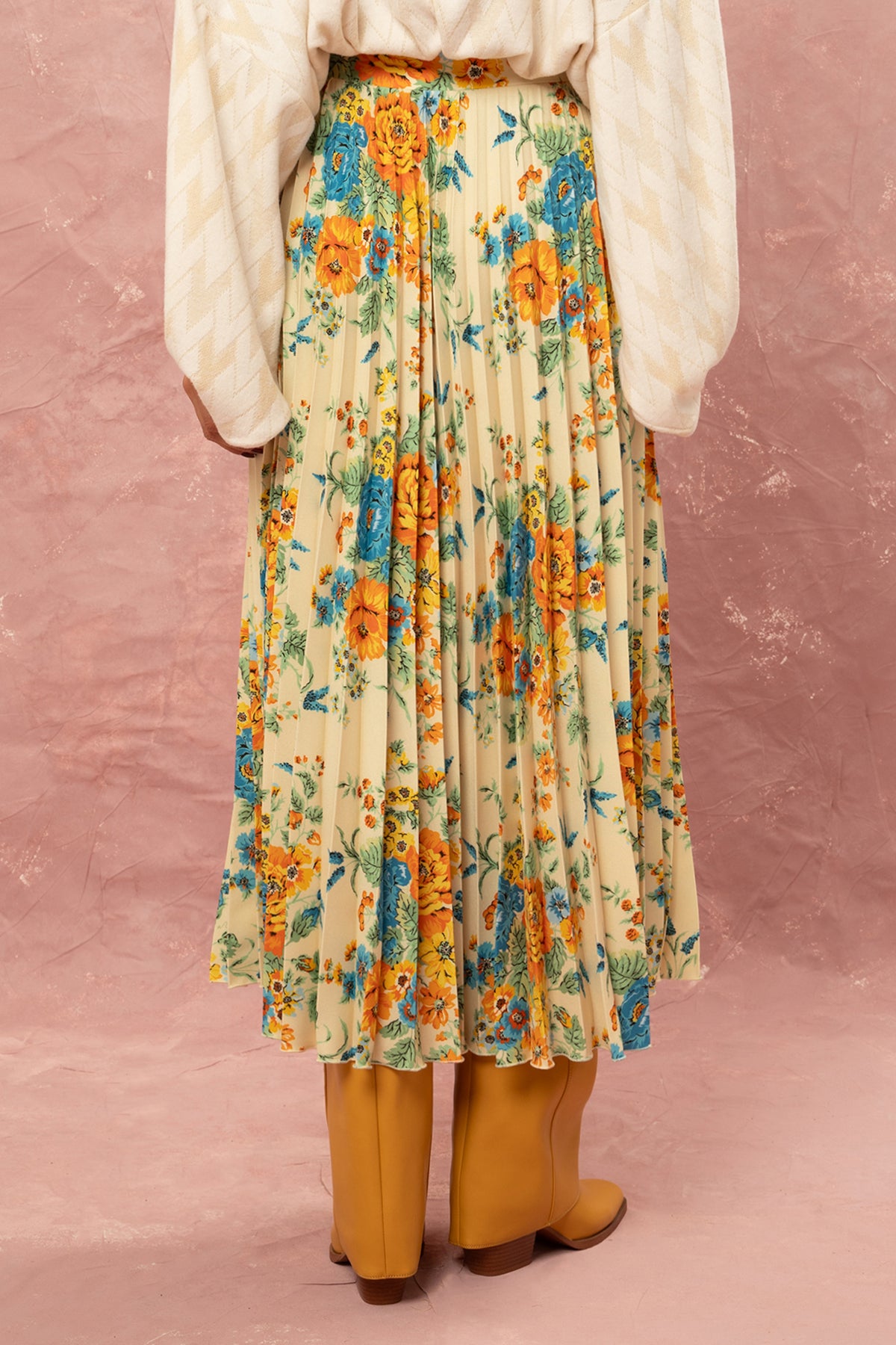 PLEATED MAXI SKIRT "TAPETSARIA” MULTICOLOR