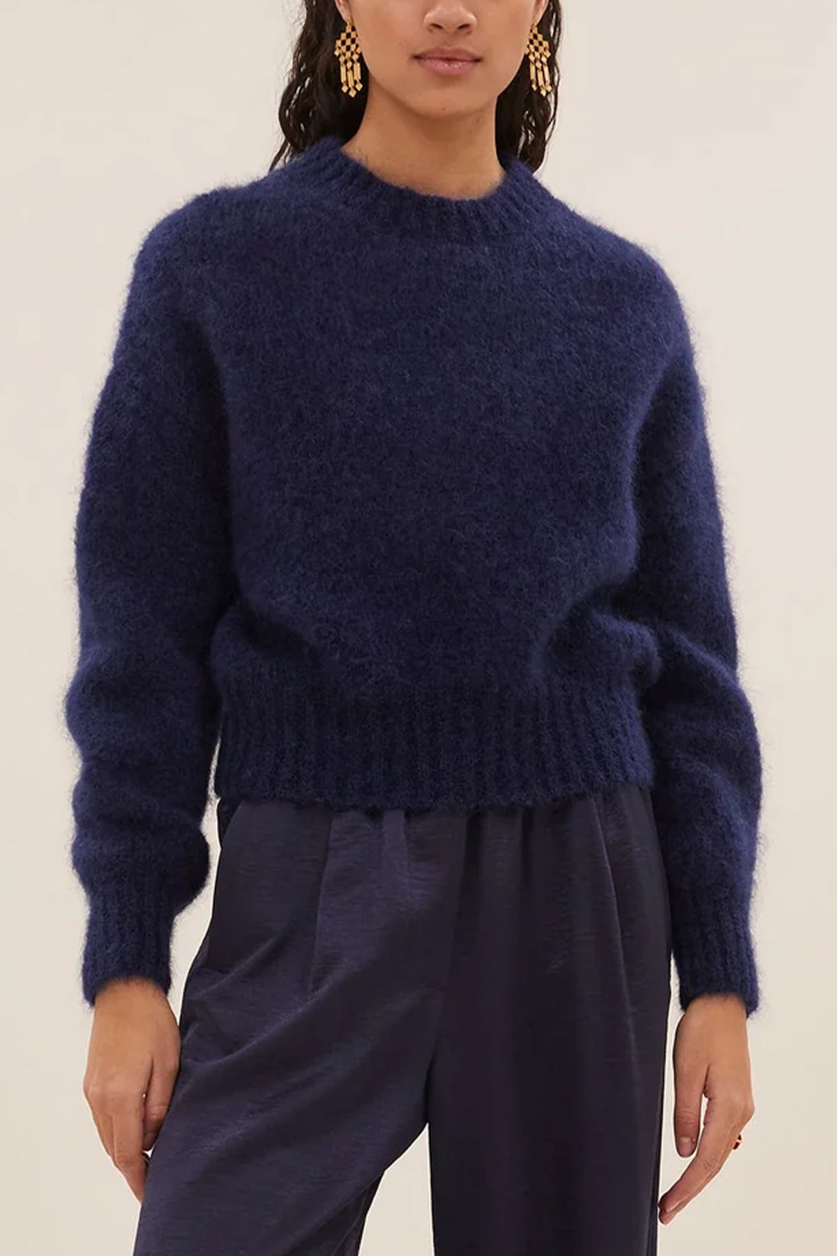 MOHAIR KNIT PULLOVER "SONNY" DARK BLUE