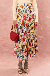 PLEATED MAXI SKIRT "ANTHOLOGIO” MULTICOLOR