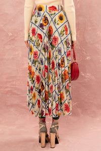 PLEATED MAXI SKIRT "ANTHOLOGIO” MULTICOLOR