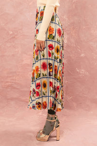 PLEATED MAXI SKIRT "ANTHOLOGIO” MULTICOLOR