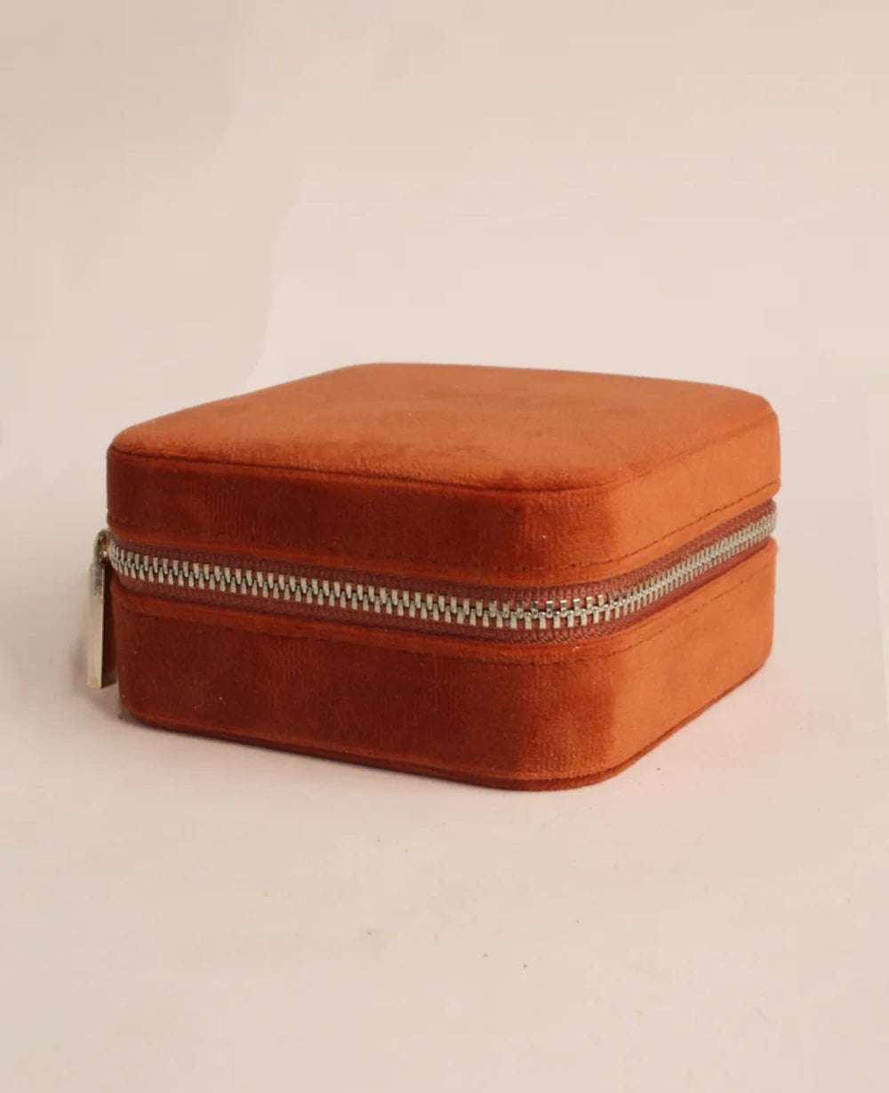 TRAVEL JEWELRY CASE "ALMA" TERRACOTTA