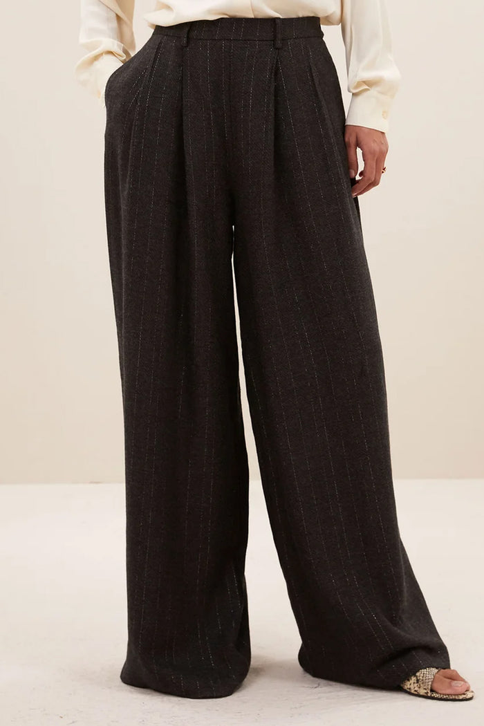 WIDE LEG PANTS LUREX PINSTRIPE