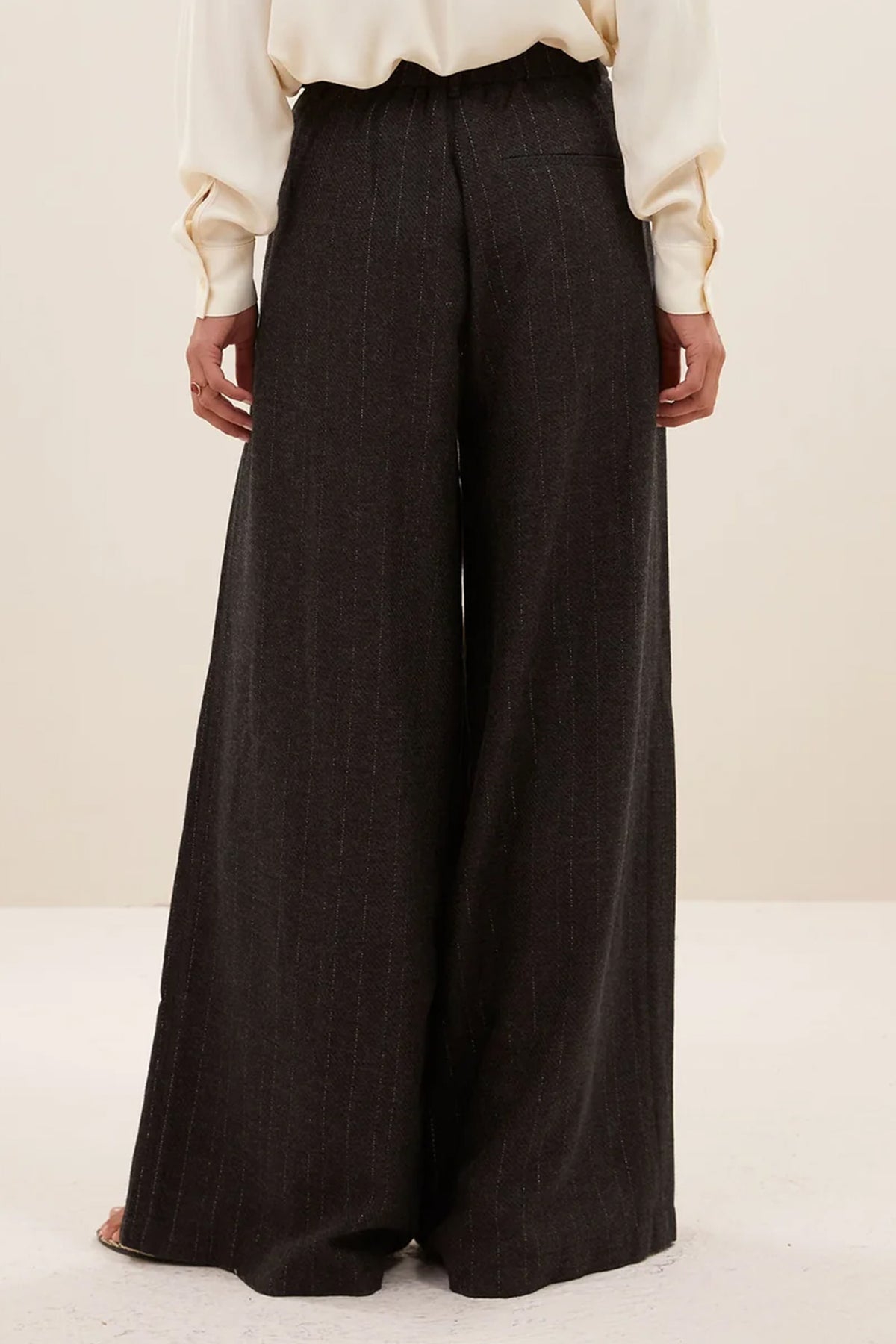 WIDE LEG PANTS LUREX PINSTRIPE
