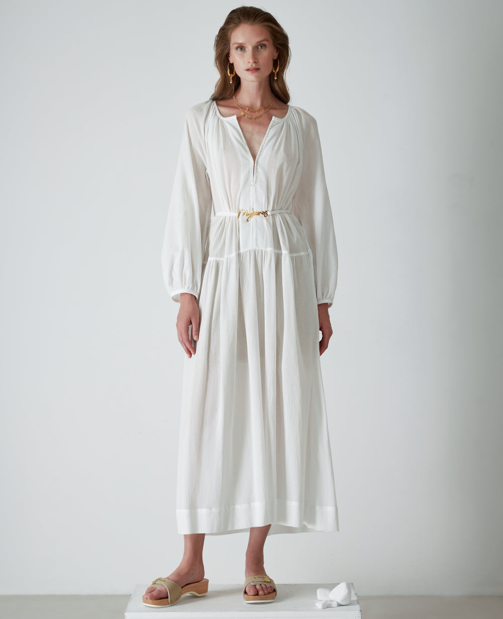 Ancient Kallos Mykonos Silk Cotton Kaftan Dress – Lemoni