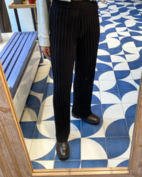 RIBBED KNIT PANTS BLACK