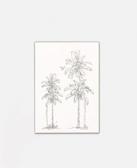 LETTERPRESS CARD "PALMEN" GREY/NEON PINK