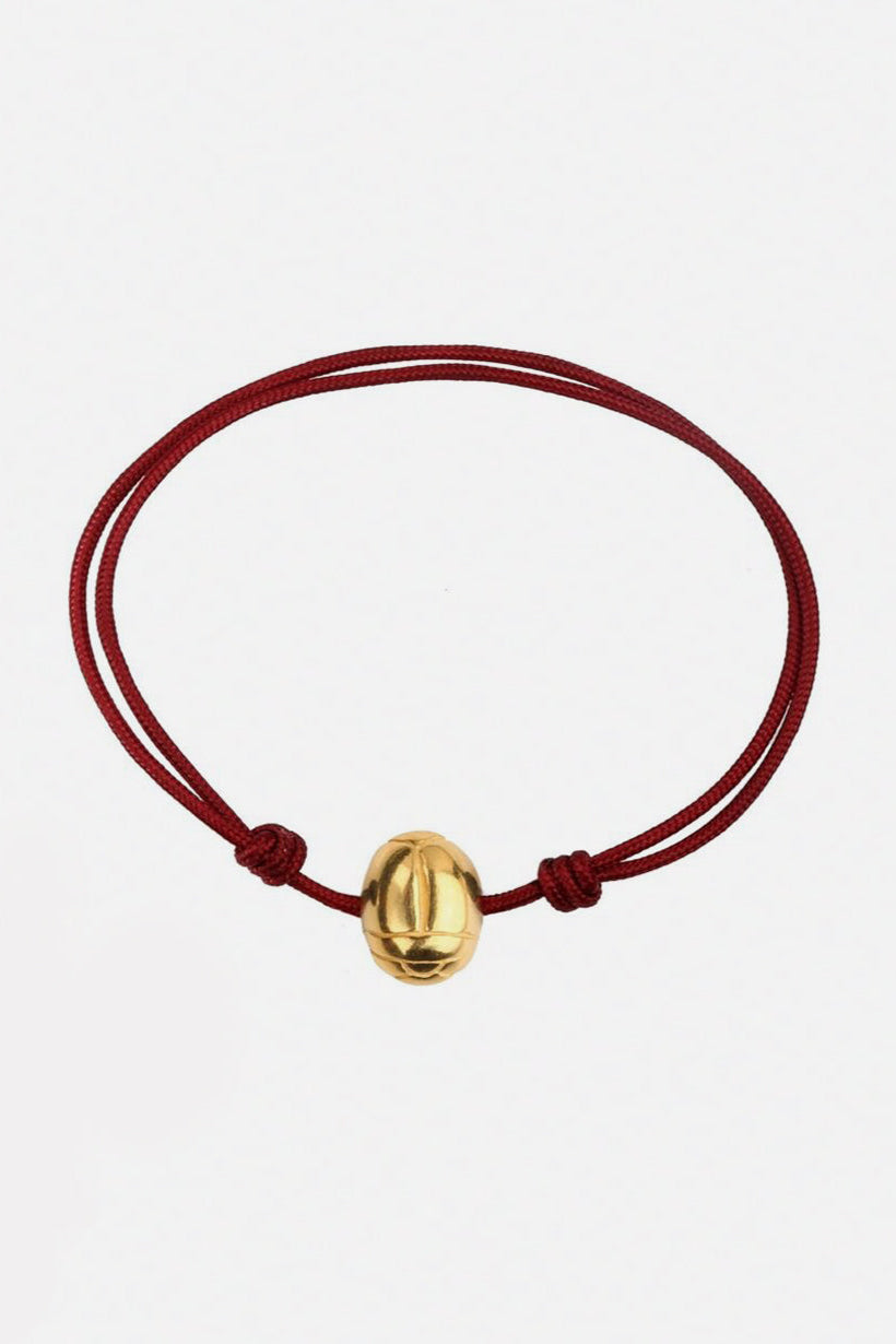 BRACELET "BEETLE" BURGUNDY/GOLD