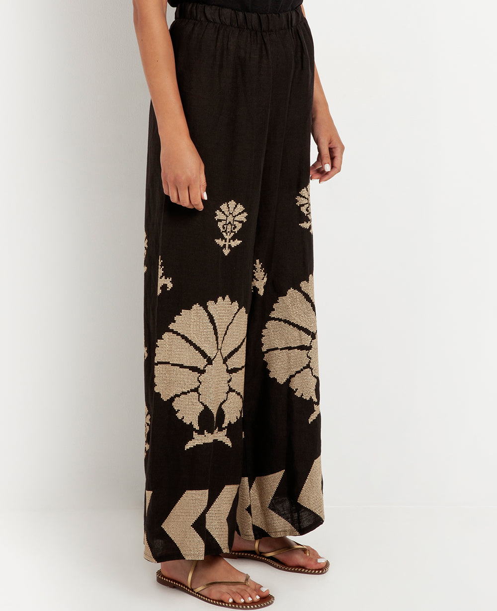 LINEN PANTS "PEACOCK"