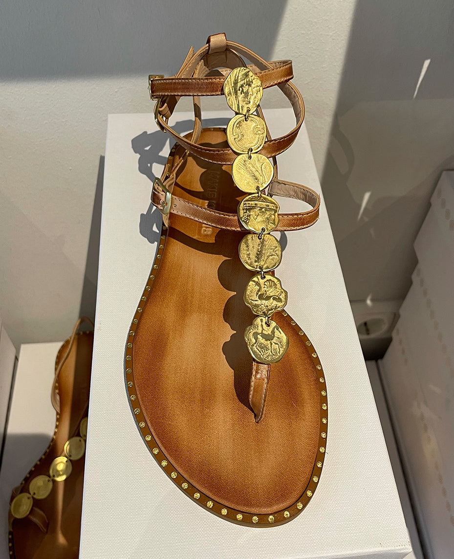 GLADIATOR SANDALS NATURAL/GOLD