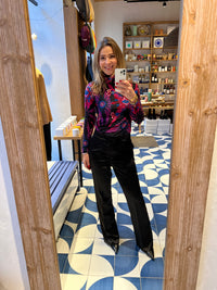 SATIN SUIT PANTS "DANIELLE" BLACK