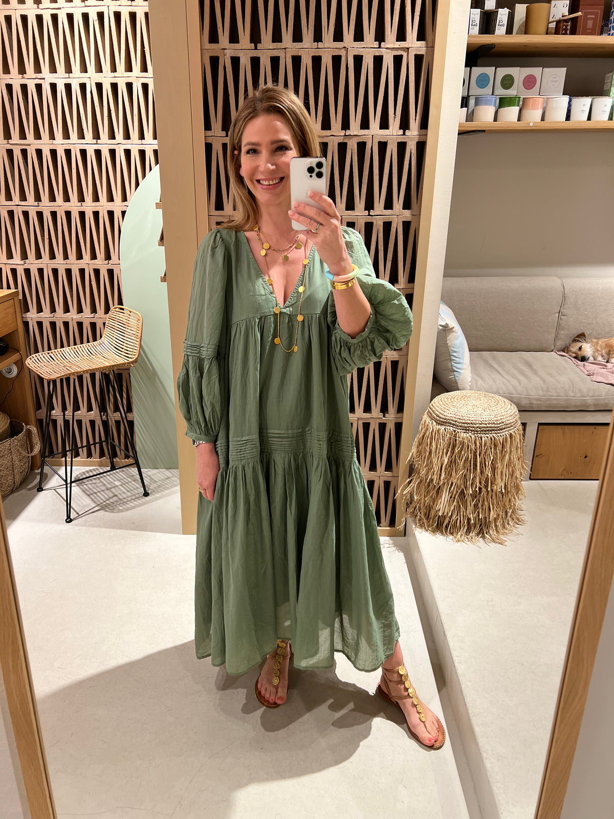 MIDI OVERSIZED DRESS "DAPHNE" KHAKI