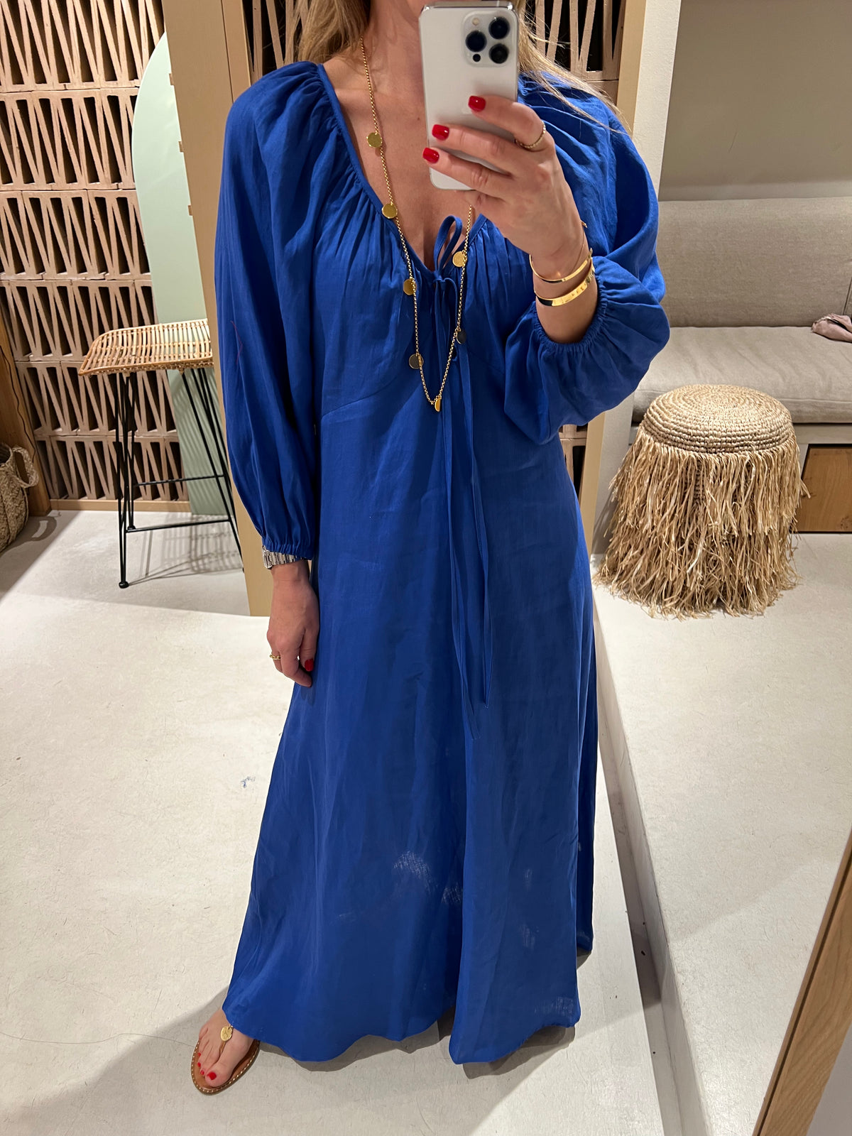 LONG LINEN DRESS "MINIMAL"