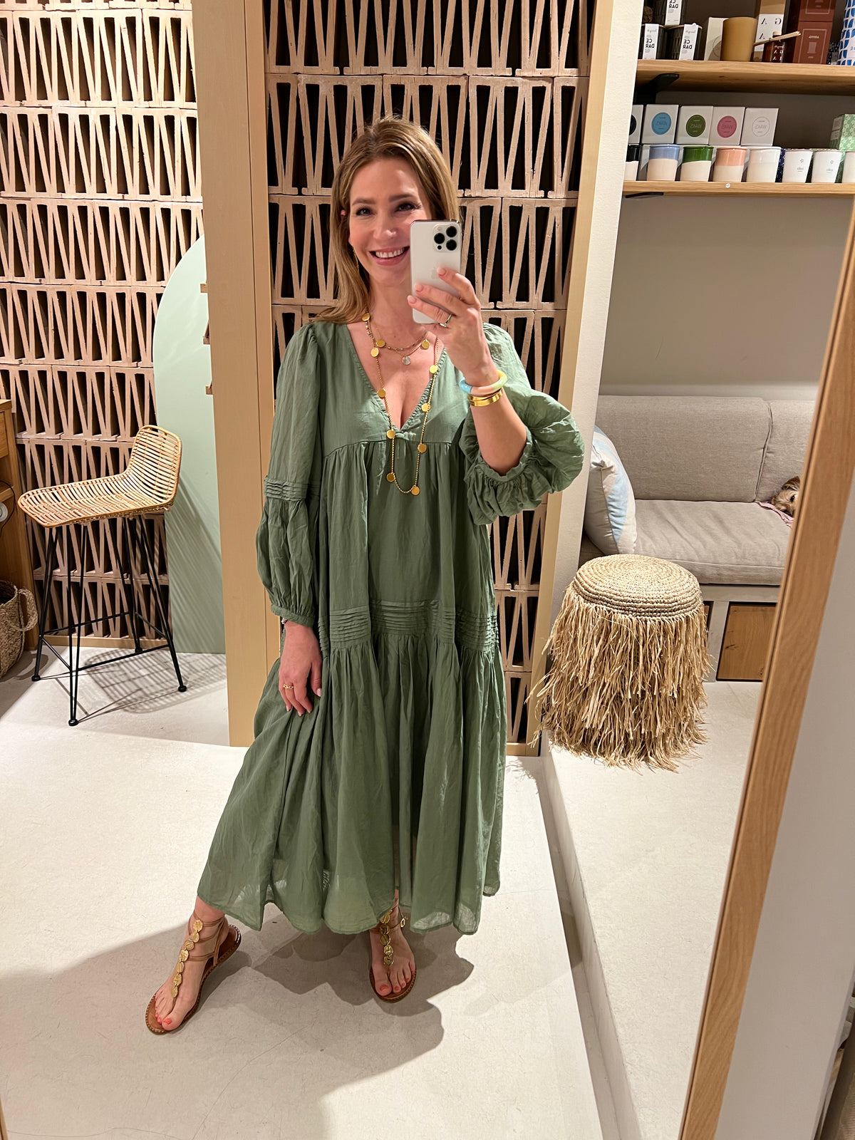 MIDI OVERSIZED DRESS "DAPHNE" KHAKI