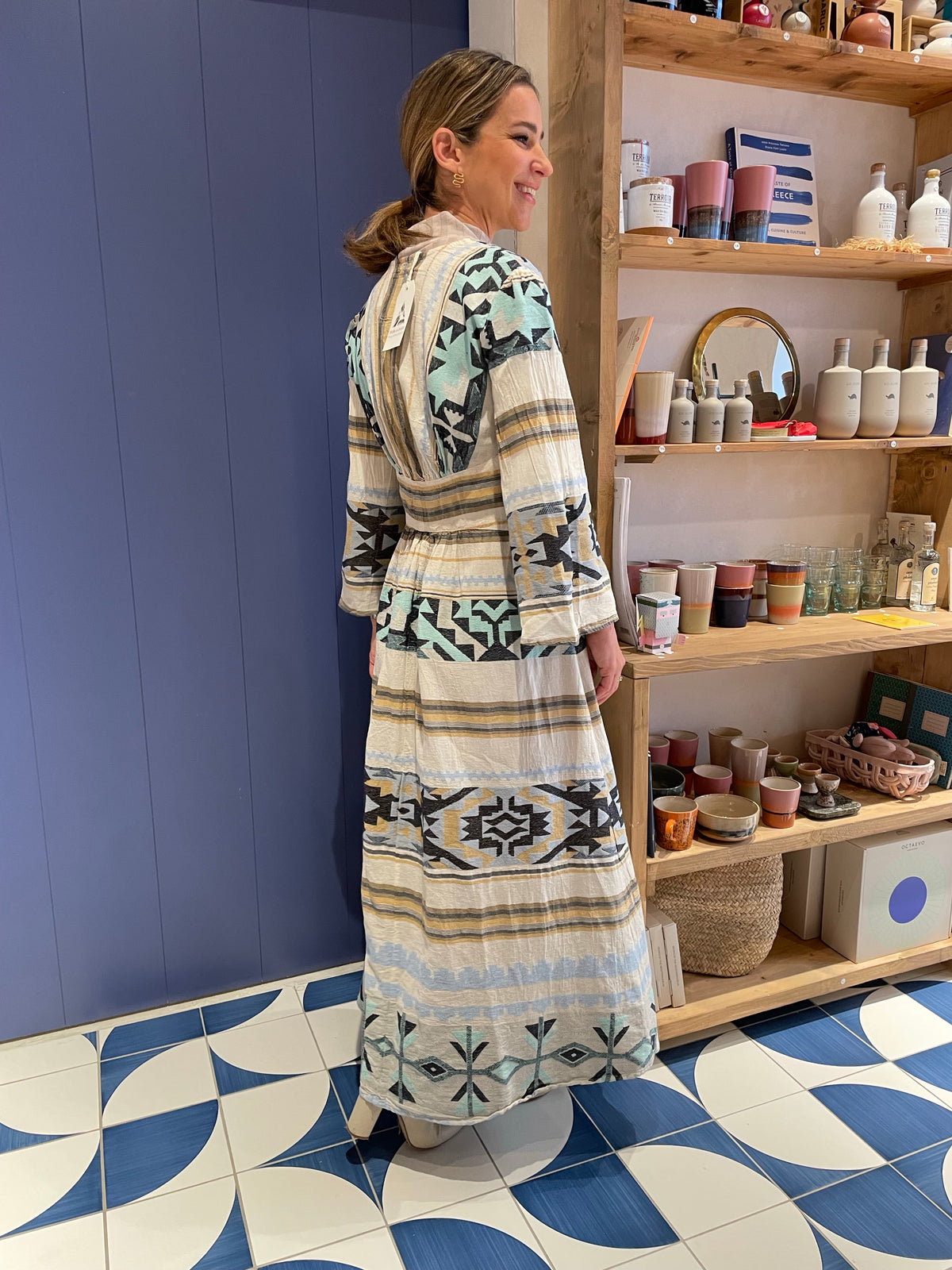 WOVEN KIMONO "DELOS" BLUE