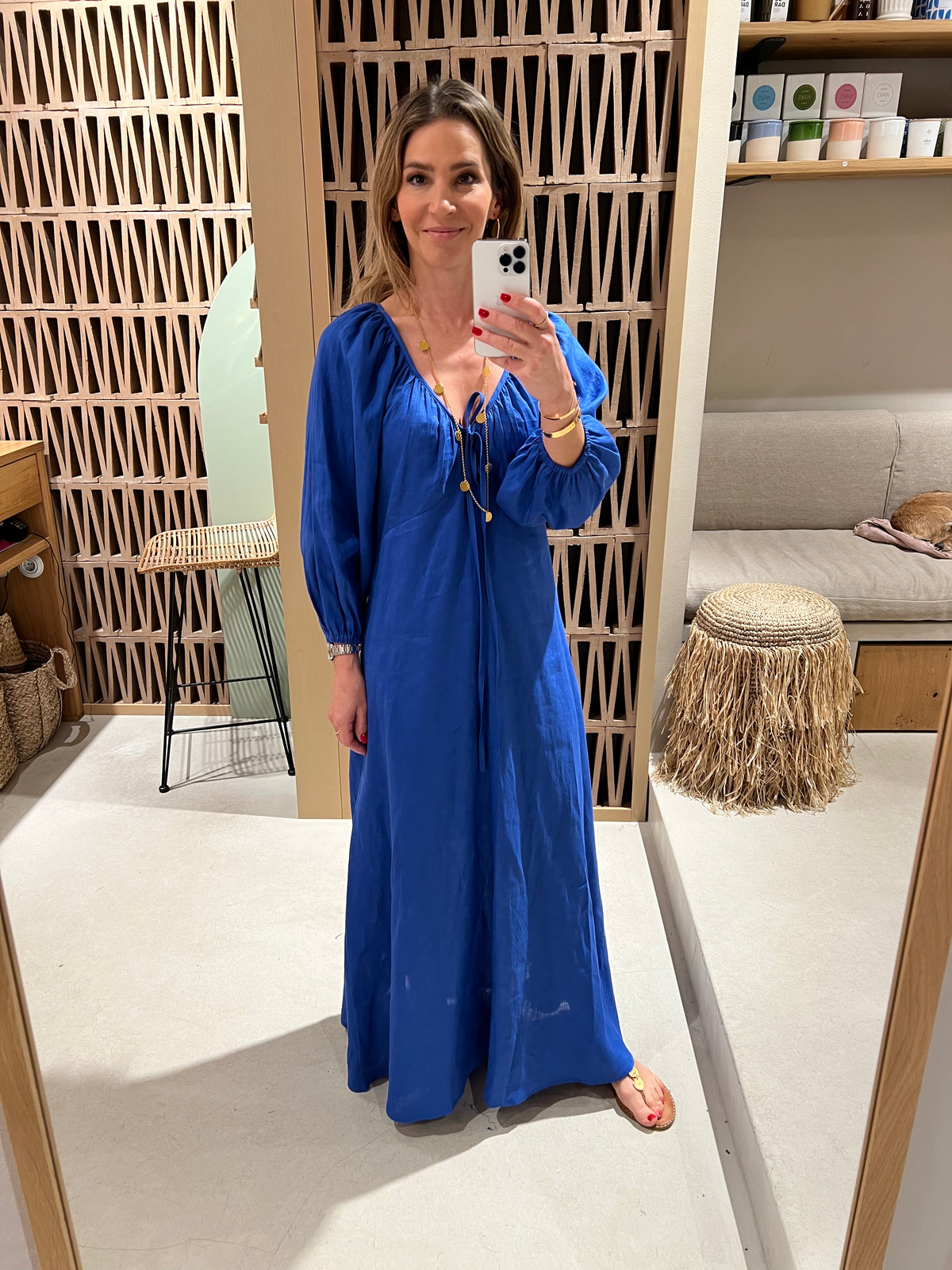 LONG LINEN DRESS "MINIMAL"