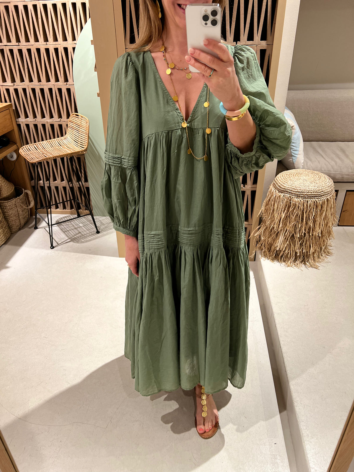 MIDI OVERSIZED DRESS "DAPHNE" KHAKI
