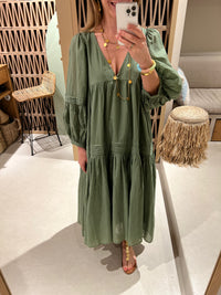 MIDI OVERSIZED DRESS "DAPHNE" KHAKI