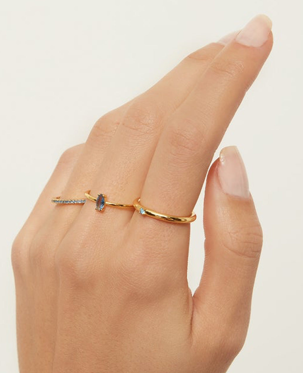 RING "CHROMA BLUE" GOLD