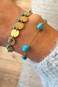 BRACELET "SEA DREAM" GOLD/TURQUOISE