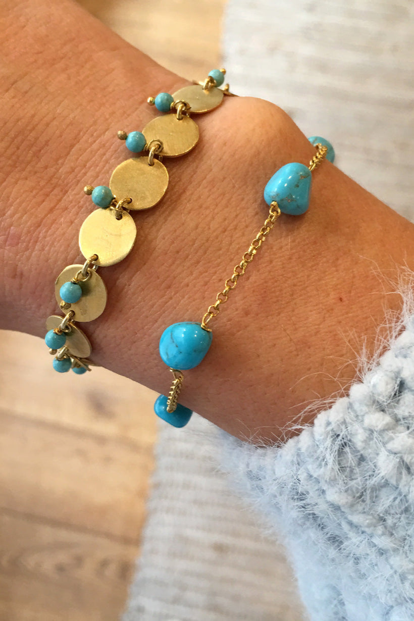 BRACELET "SEA DREAM" GOLD/TURQUOISE